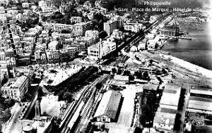 Philippeville - Vue aerienne - Gare - Place de Marque - Hotel de ville
